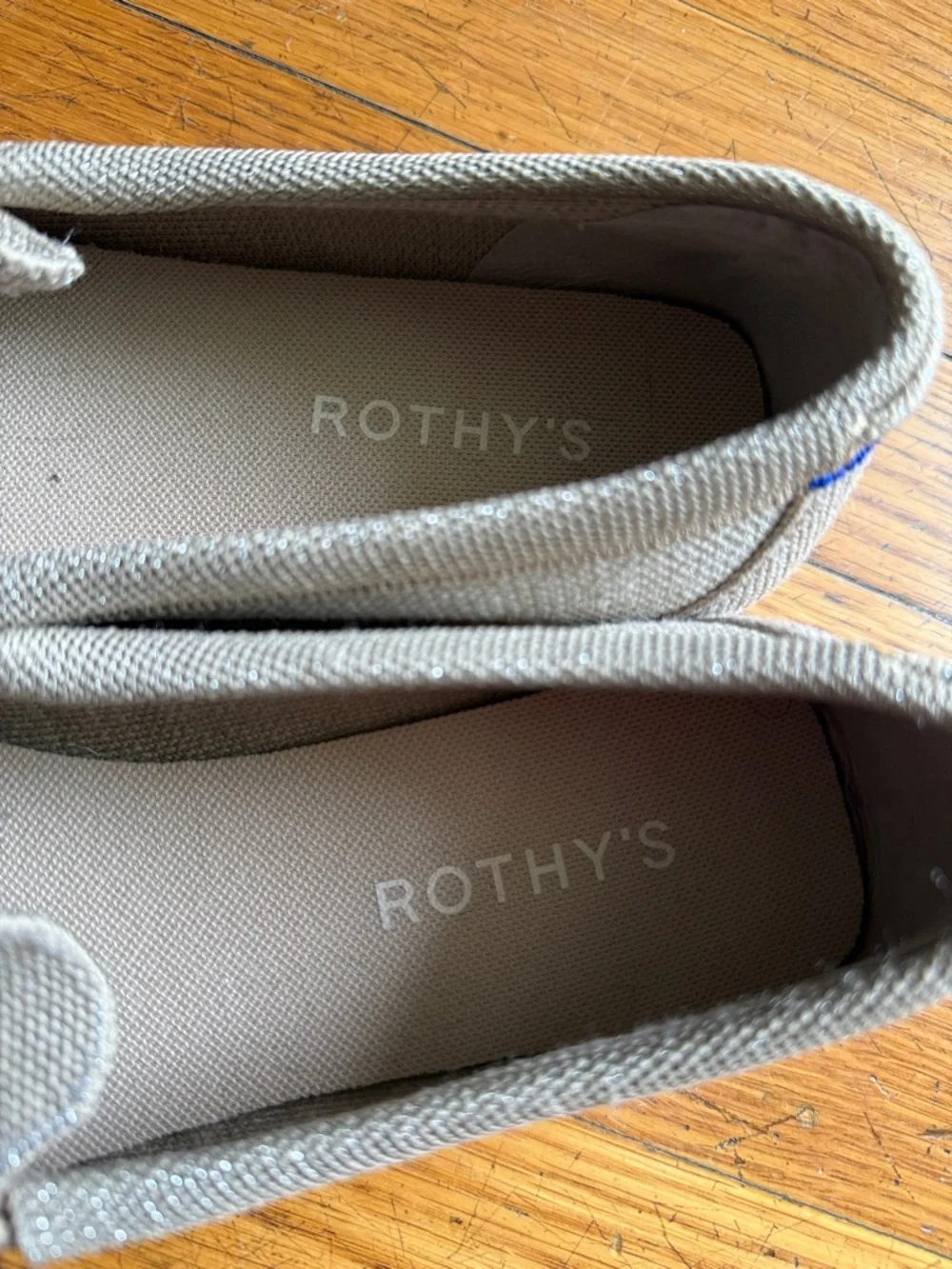 Rothy's The Boat Shoe Knit Loafer Flats in metallic golden silver neutral 8 - Picture 4 of 6